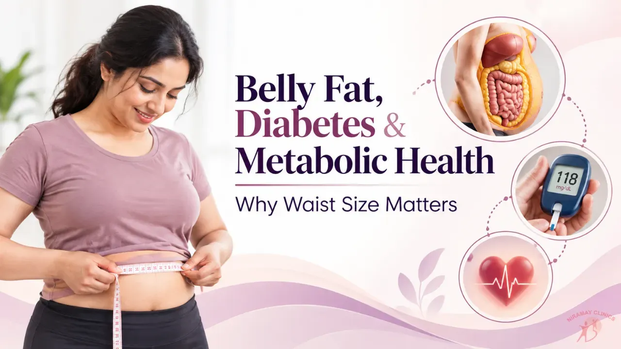 Diabetologist gently measuring the waist of an Indian man with a tape measure in a clinic