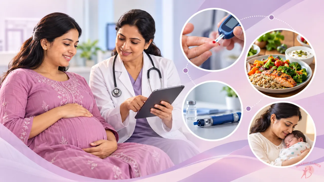 Gestational Diabetes (GDM): Testing, Blood Sugar Targets, Diet, Insulin and After-Pregnancy Care, article cover graphic
