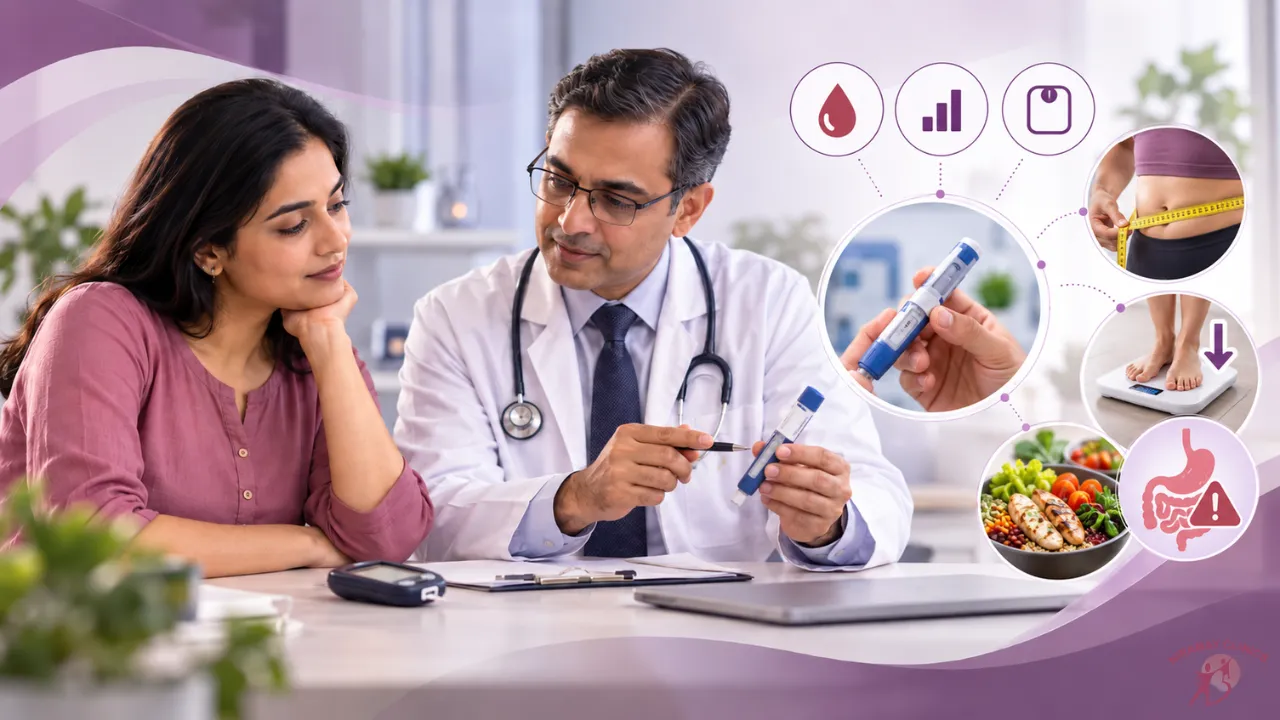 GLP-1 for Diabetes and Weight Loss in India: Affordability, Real Results and Side Effects, cover graphic