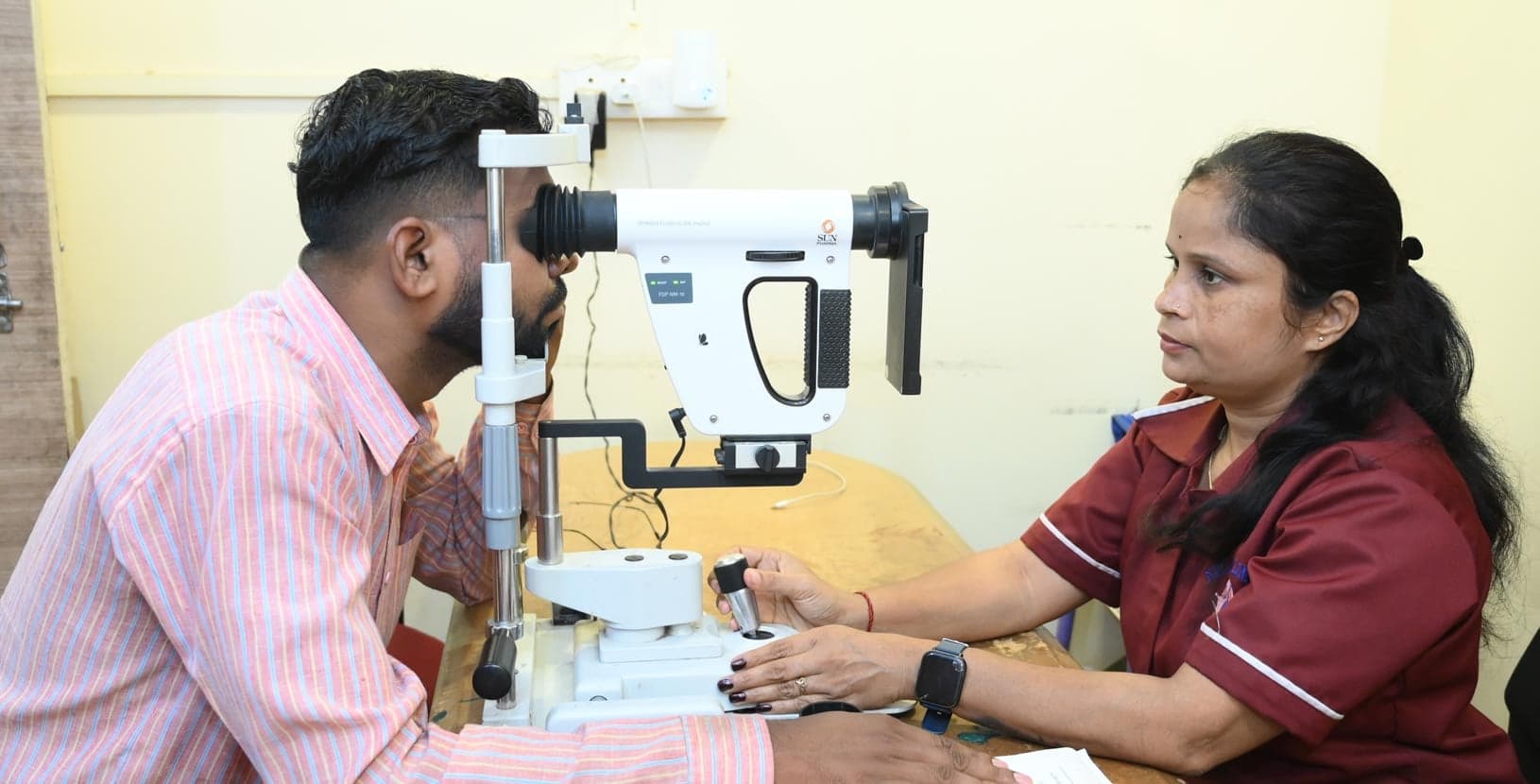 Diabetic eye screening with a fundus camera at Niramay Clinics